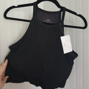 Brami High Neck Crop Top